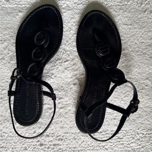 ANTONIO MELANI Black Strappy Sandals